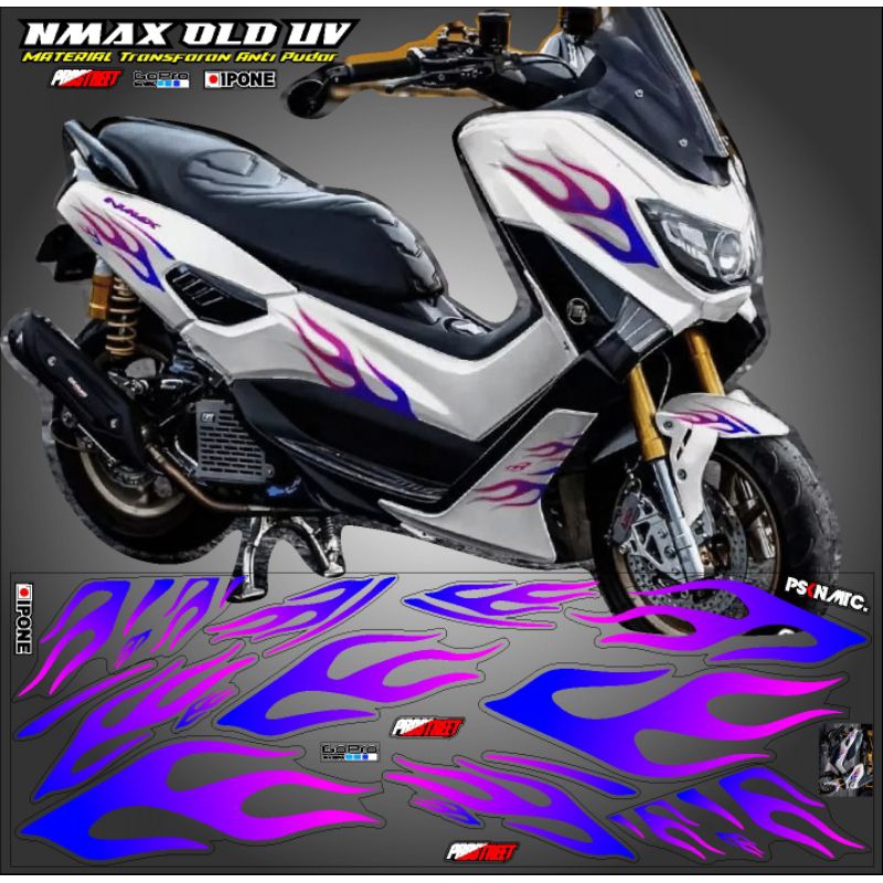Jual Striping UV Transparan Nmax Old Motif Api | Shopee Indonesia