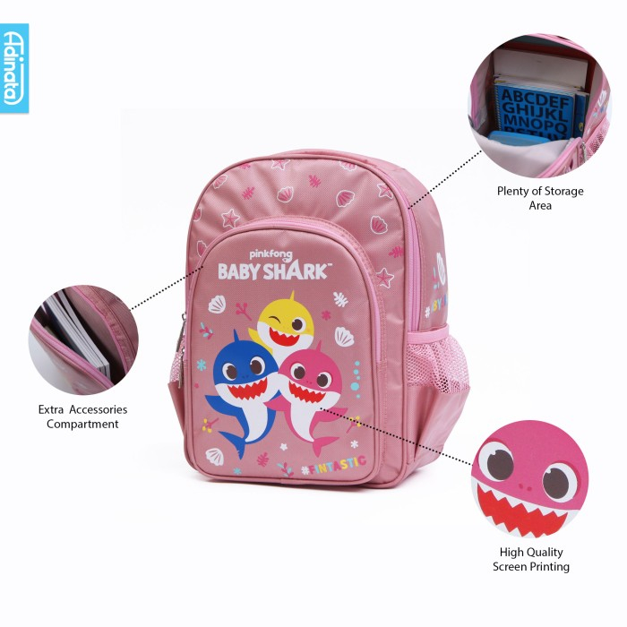 Pink baby shark discount backpack