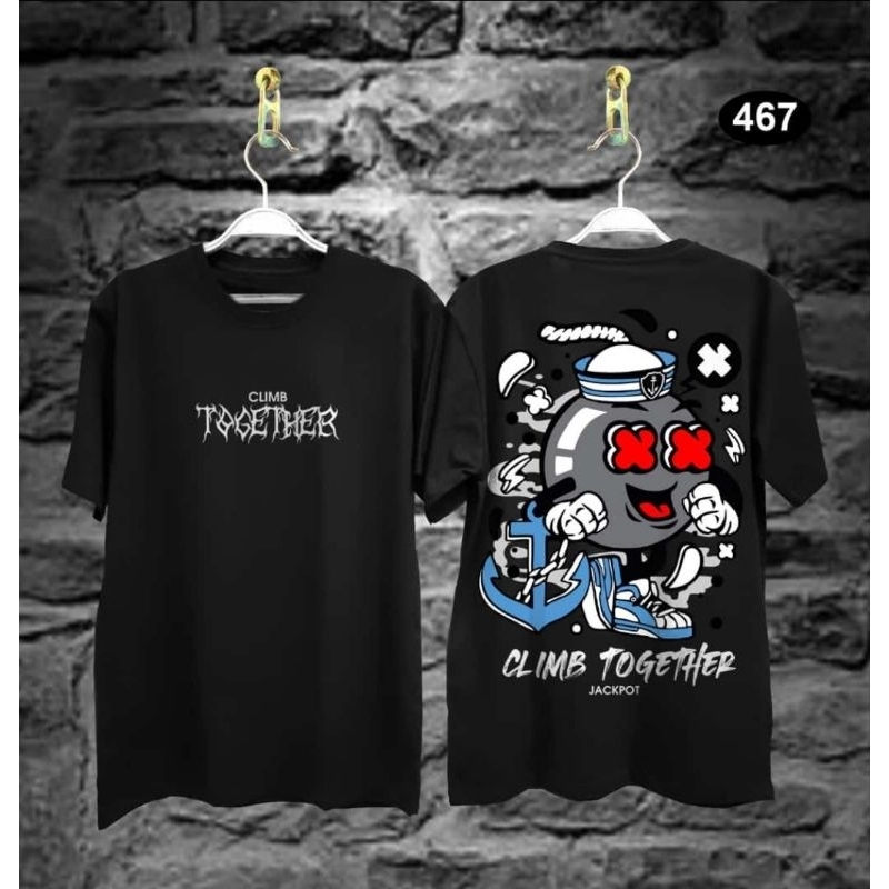 Jual Baju Kaos Pria Distro Climb Together Oblong Dewasa Lengan Pendek