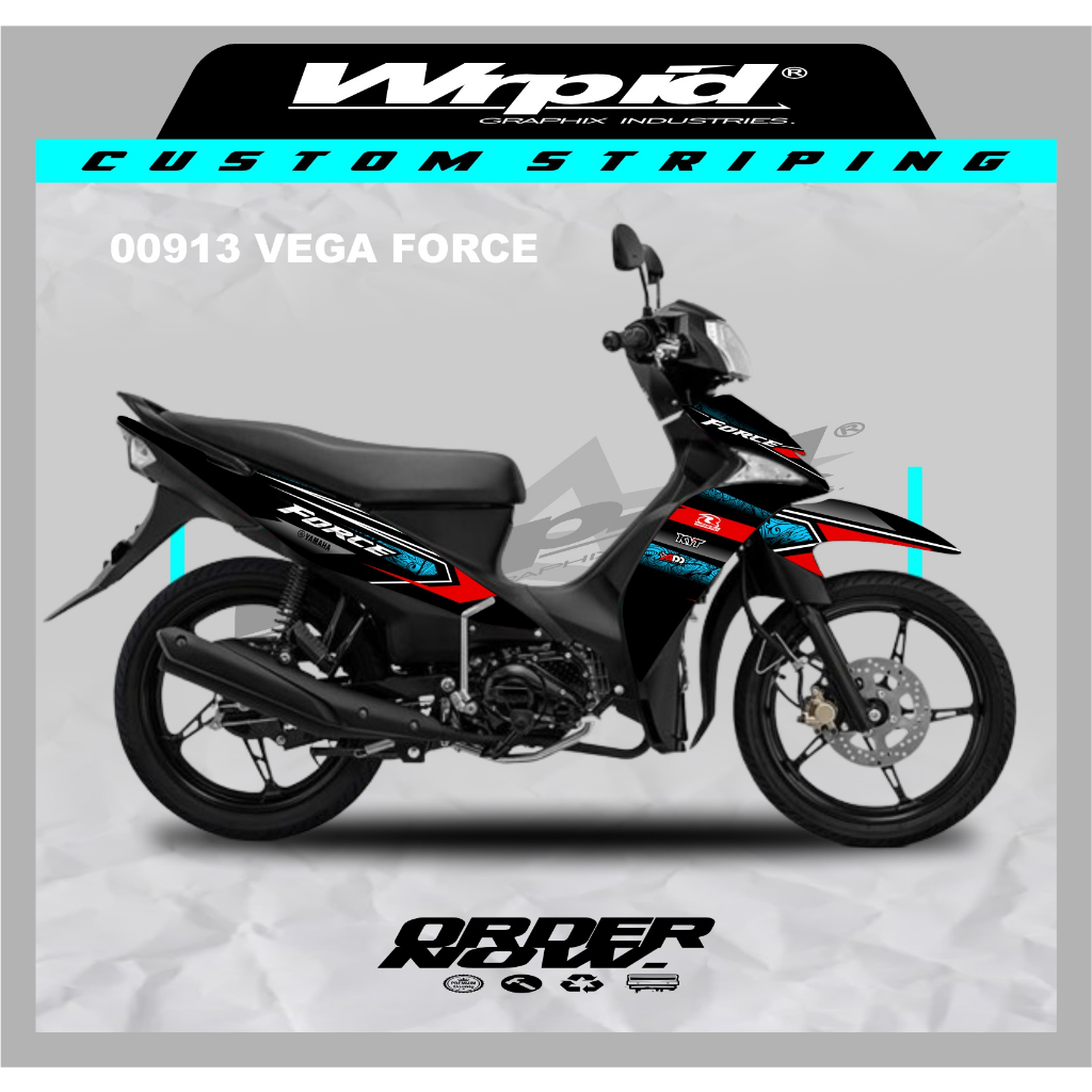 Jual 00913 sticker striping dan fullbody motor vega force motif garis ...