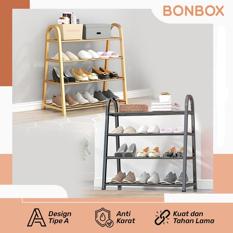 Jual BONBOX Rak Sepatu 4 Susun Design Model A Shoe Rack | Shopee Indonesia