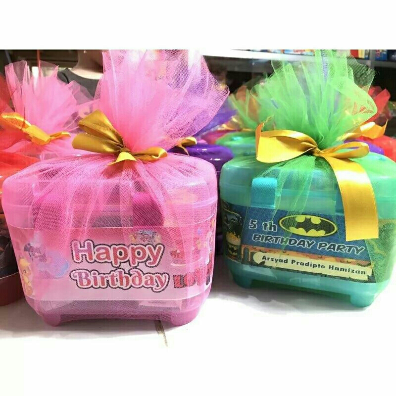 Jual SOUVENIR ULANG TAHUN CONTAINER TILE SNACK ANAK PAKET MURAH PAKET ...