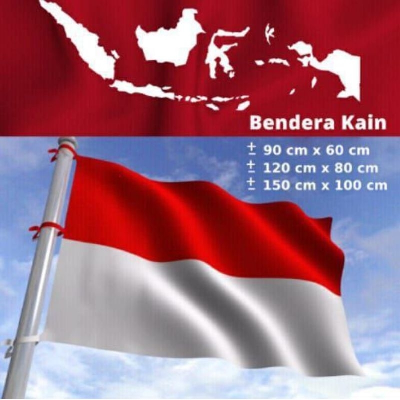 Bendera Merah Putih TERMURAH [ Bendera Agustusan / Kemerdekaan ] 60 X 90 CM dan 80 X 120 CM