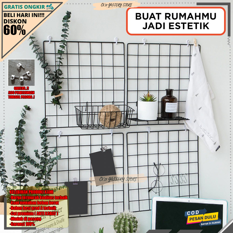Jual Promo Hijang 52X35 Hiasan Dinding wall grid pajangan foto ...