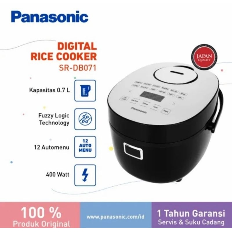 Jual PANASONIC SR DB071KSR Digital Rice Cooker Fuzzy Logic 0.7 Liter
