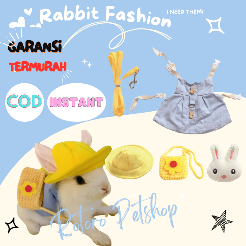 Jual Baju Harness Tali tuntun Rompi Topi Kelinci - Rabbit Harness ...