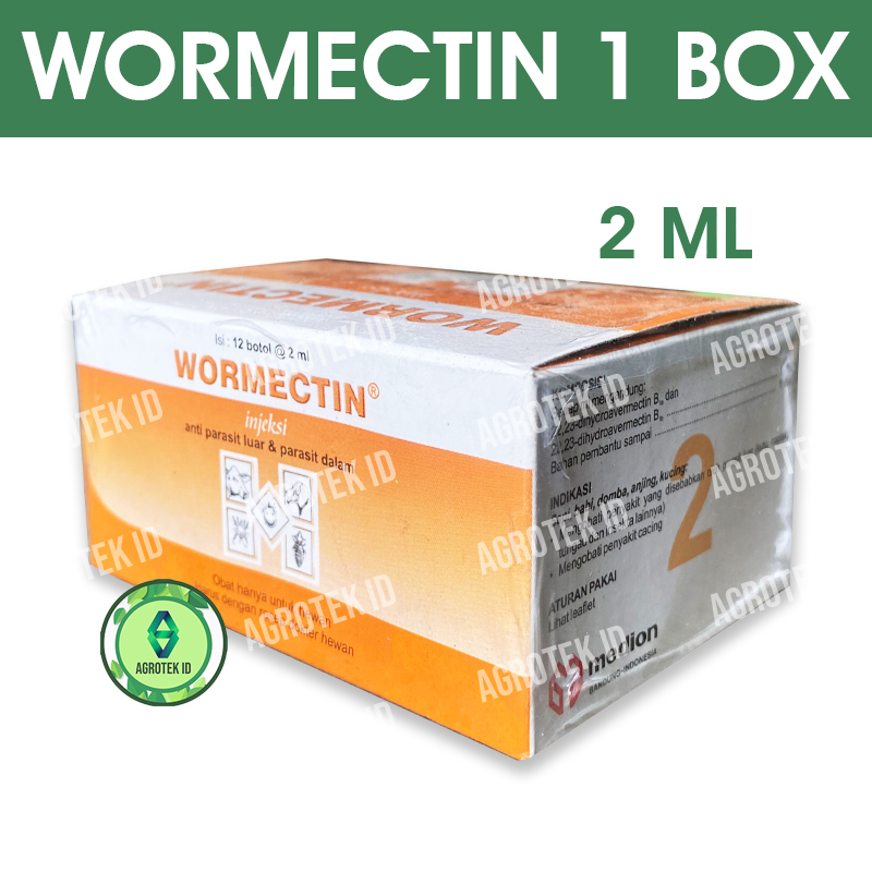 Jual Wormectin 2 ml 1 Box Obat Anti Parasit Kutu Tungau Caplak Cacing ...