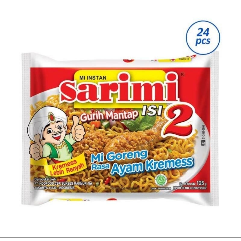 Jual Sarimi isi 2 Mie Goreng Rasa Ayam Kremes (24 pcs/125g/1 dus ...