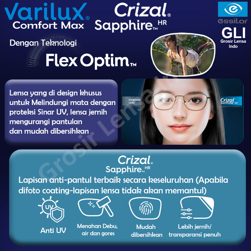Jual Lensa Kacamata Essilor Varilux Comfort Max Airwear