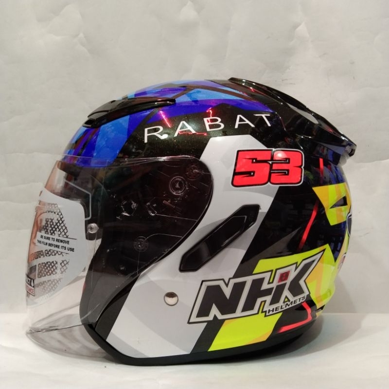 Jual HELM NHK R1 GP EDITION TITO RABAT BLACK GLITER HELM HALF FACE ...