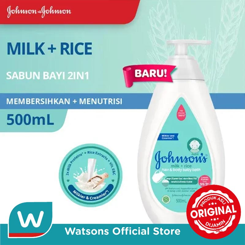 Jual Johnsons & Johnsons Milk + Rice Baby Bath 500Ml Shopee Indonesia