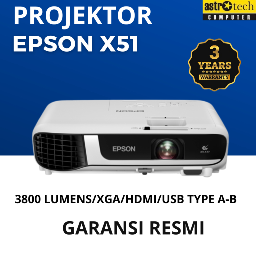Jual PROJECTOR EPSON EBX51 XGA 3800 LUMENS HDMI PROYEKTOR EPSON EB X51 Shopee Indonesia