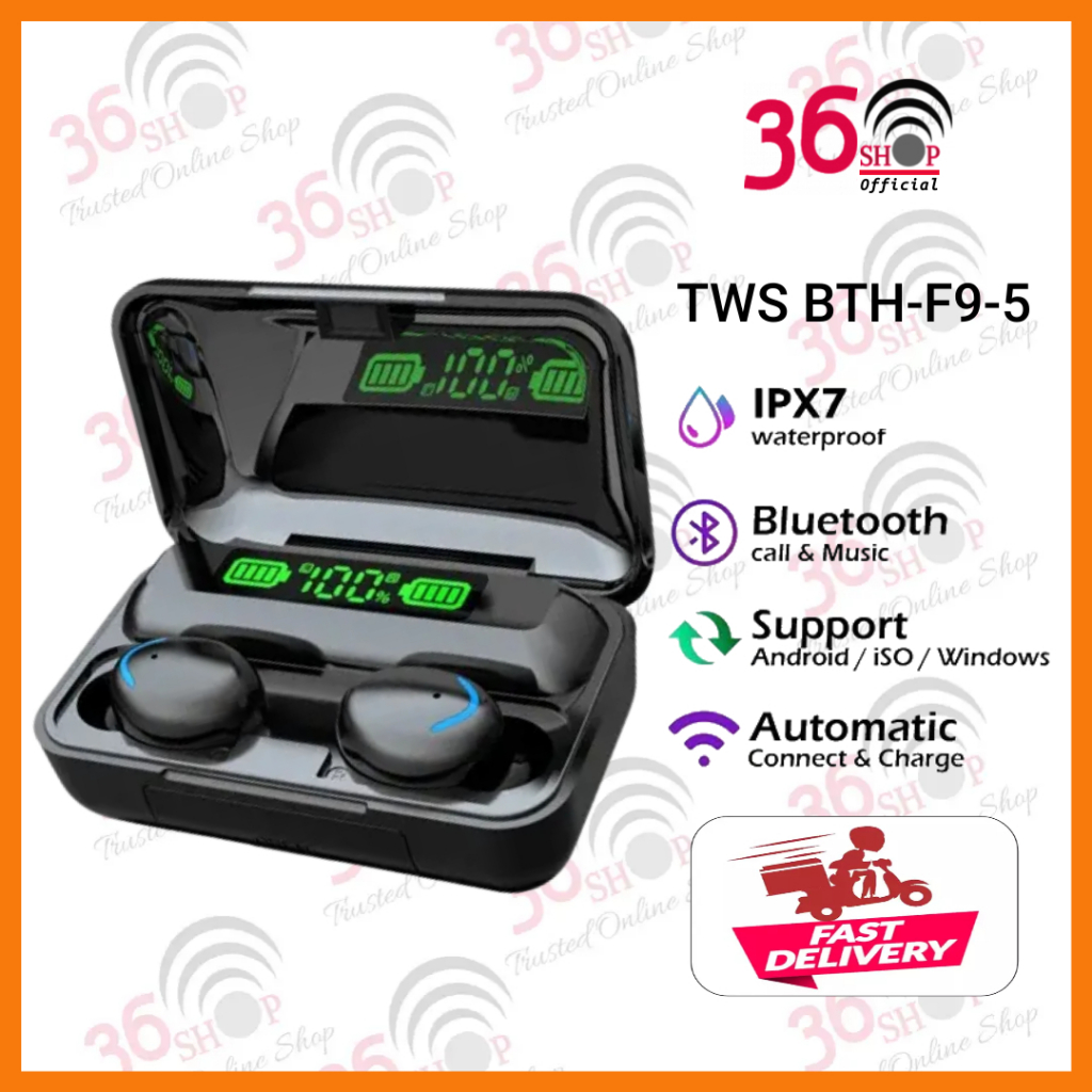 Jual TWS BTH F9-5 Tampilan LED TWS Headset Bluetooth with Mic Sentuh ...