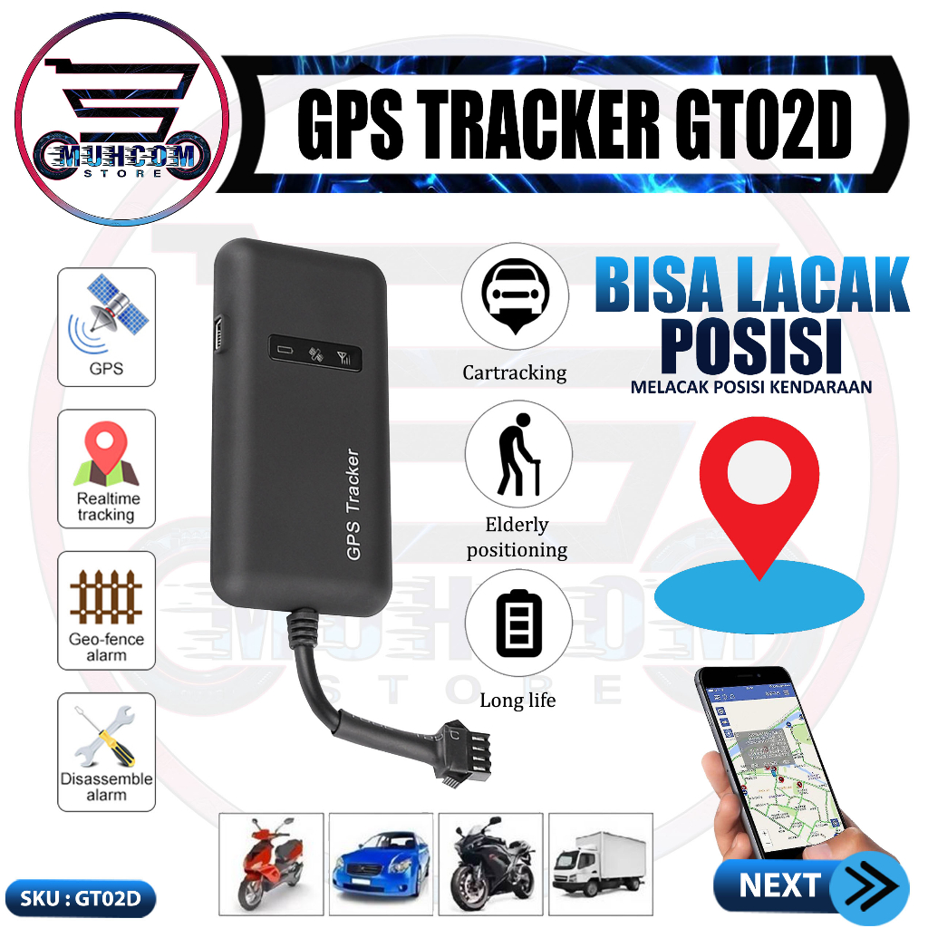 Jual Alat Pelacak GPS Tracker GT02D Pencari Lokasi Posisi Tracking