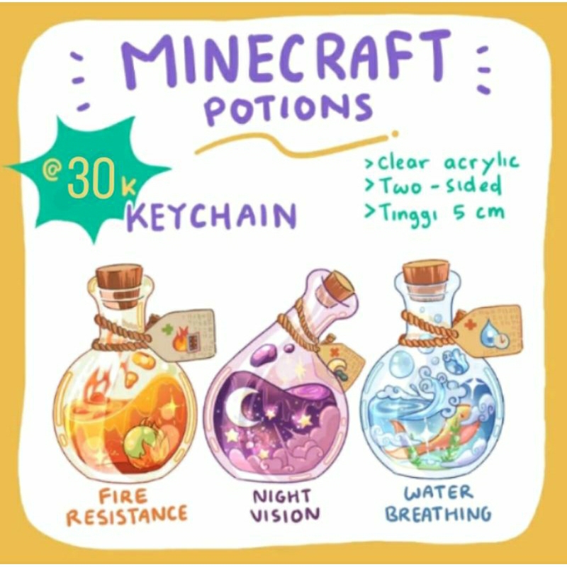Jual Minecraft Potion Keychain (fanmerch) Shopee Indonesia