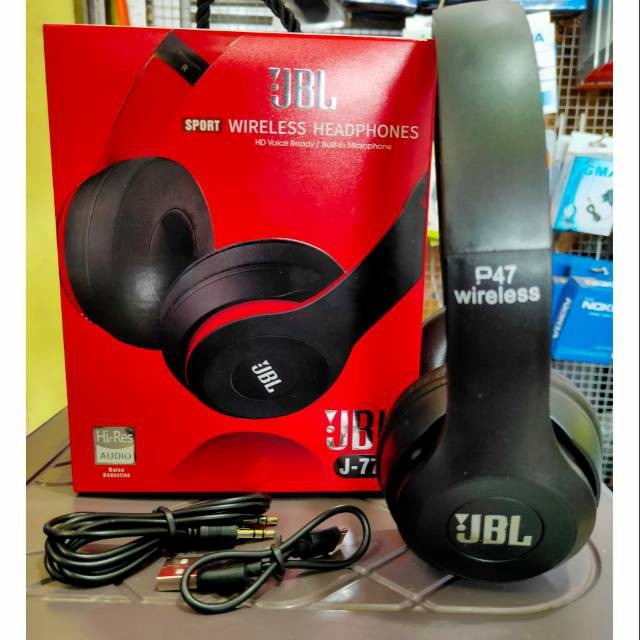 Headphone Bluetooth Bando JBL J 77 Wireless Headphones Super Bass