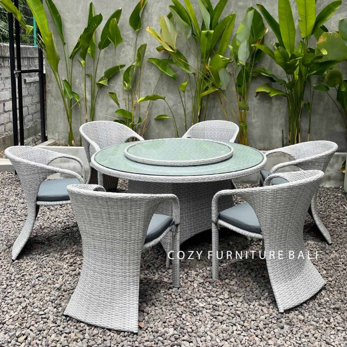 Jual MEJA MAKAN ROTAN - DINING SET RATTAN SYNTHETIC - INDOOR OUTDOOR ...