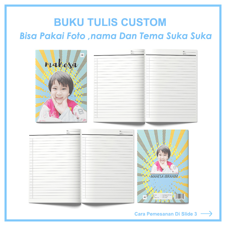 Jual Buku Tulis Custom Foto Bisa Pakai Nama Dan Tema Suka Suka Isi Lembar Cst Shopee