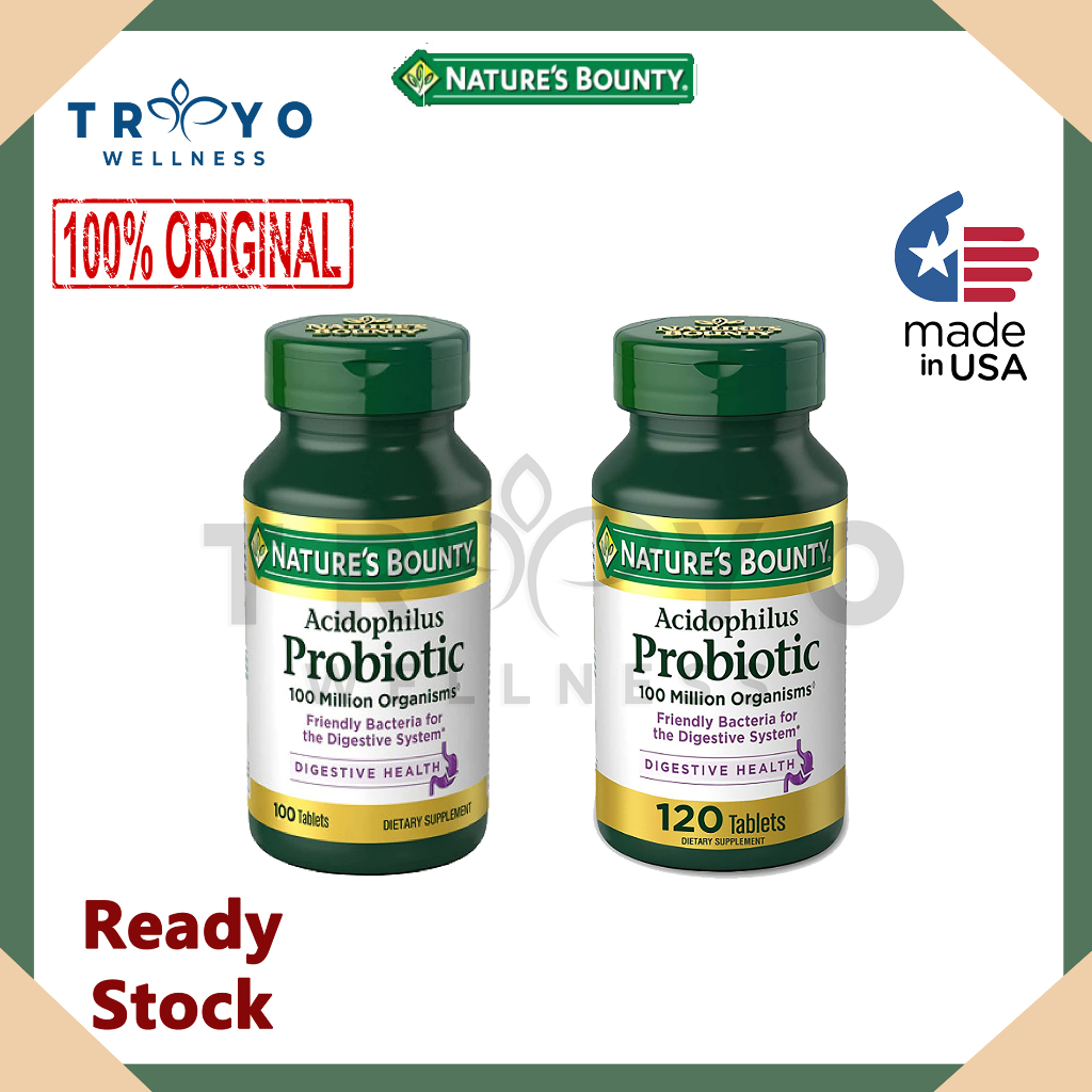 Jual Acidophilus Probiotic Nature Bounty Isi 100 120 Tablet Probiotik ...