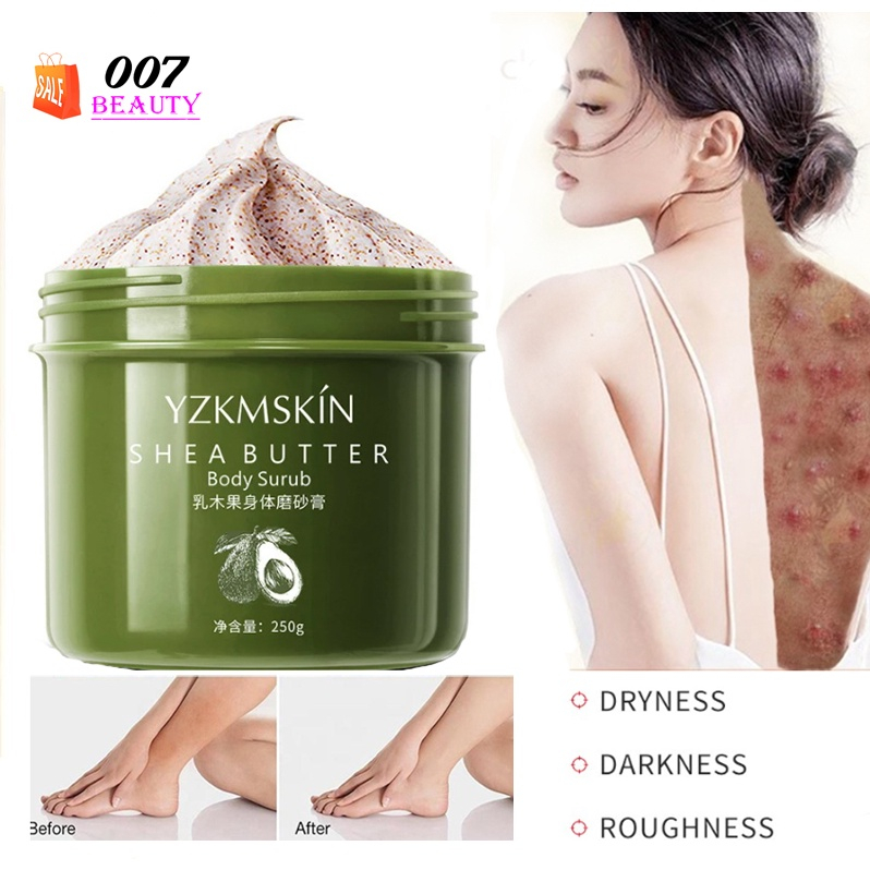 Jual Lulur Pemutih Badan YZKMSKIN Shea Butter Body Scrub 250g