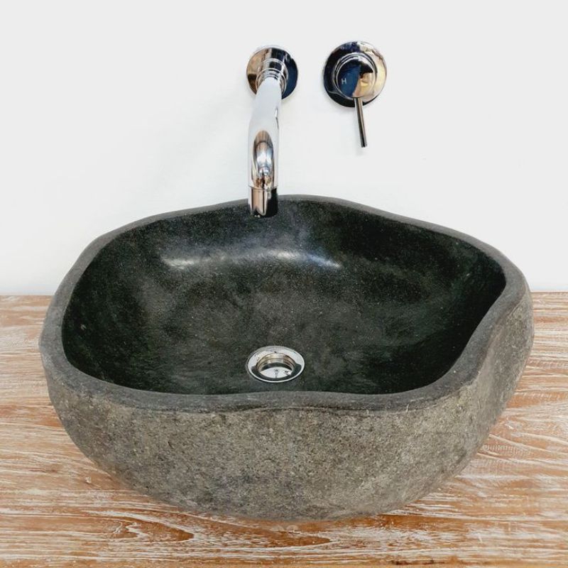 Jual Wastafel River stone/wastafel batu alam D.40up Shopee Indonesia