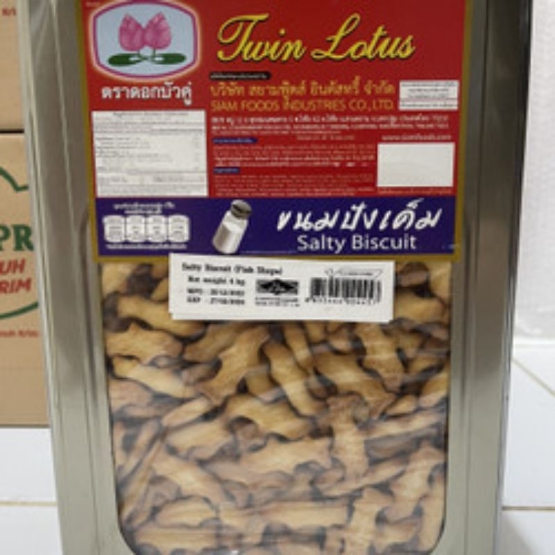 Jual Roti Ikan Thailand Twin Lotus Salt Biscuit Repacking 500gr ...