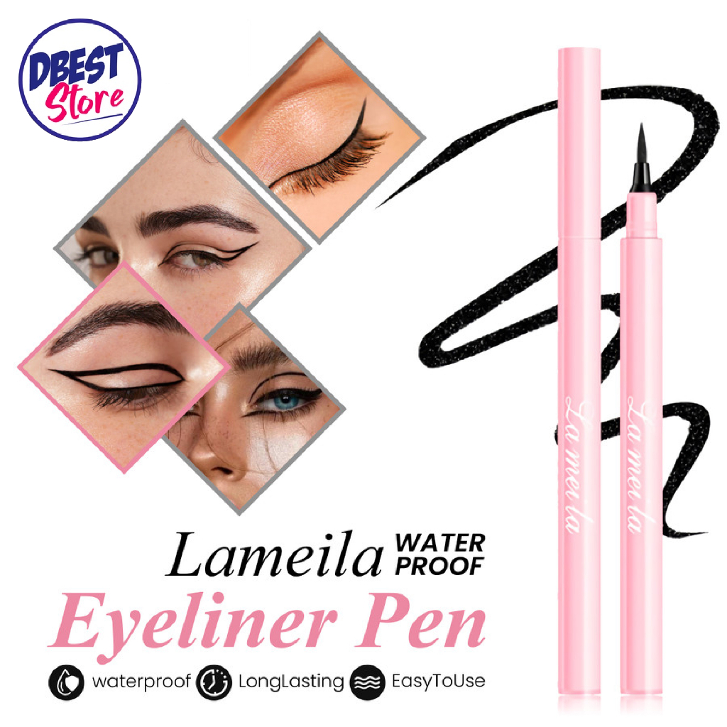 Jual ORIGINAL Lameila Eyeliner Black Pencil Pensil Cair Warna Hitam Profesional Anti Air Tahan