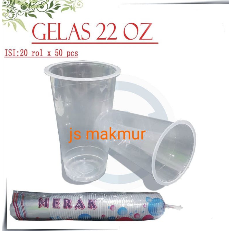 Jual Gelas Plastik 22oz Isi 50 Pcs Best Quality Merak Plus Datar Shopee Indonesia 6553