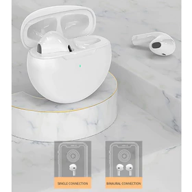 Headset Bluethooth TWS Pro 6 Pro6 Earphone Mic HiFi Stereo Touch Earbuds