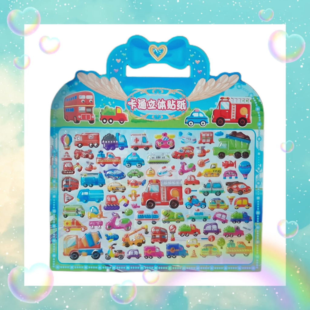 Jual Gambar Tempel Tas Sticker Stiker Anak Edisi Mobil Truk Bus ...