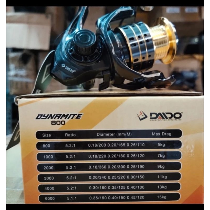 Jual reel pancing dynamite ukuran 800 1000 2000 300 4000 6000 promo ...