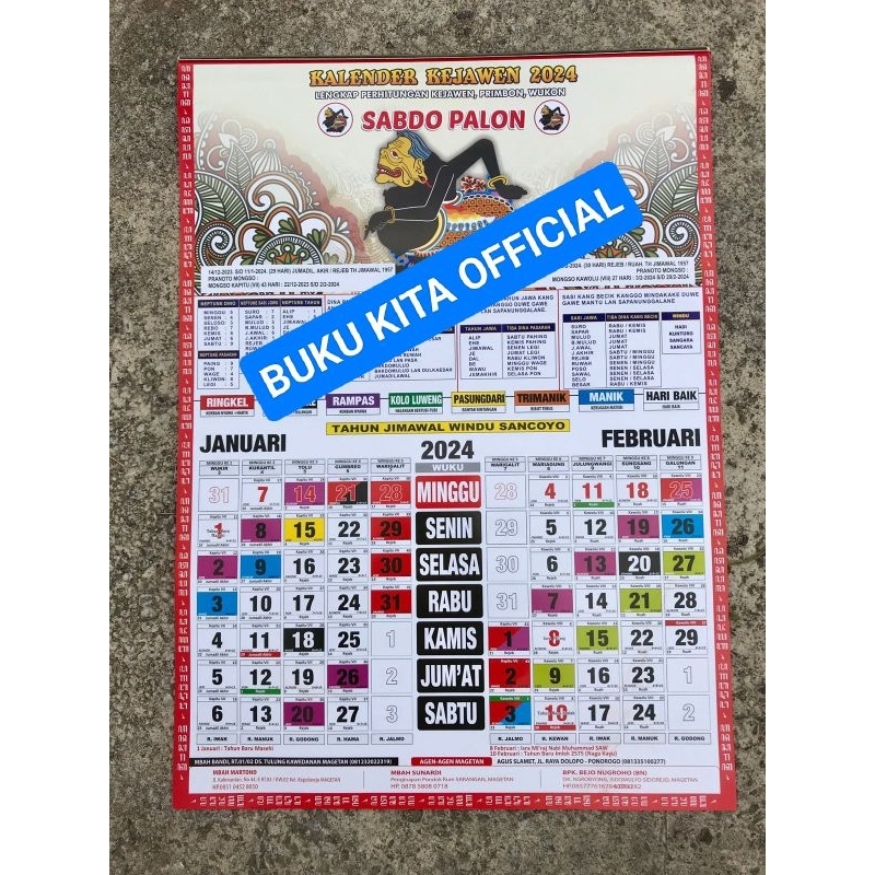 Jual Kalender Kalender Jawa SABDO PALON Tanggalan Jawa Sabdo Palon Shopee