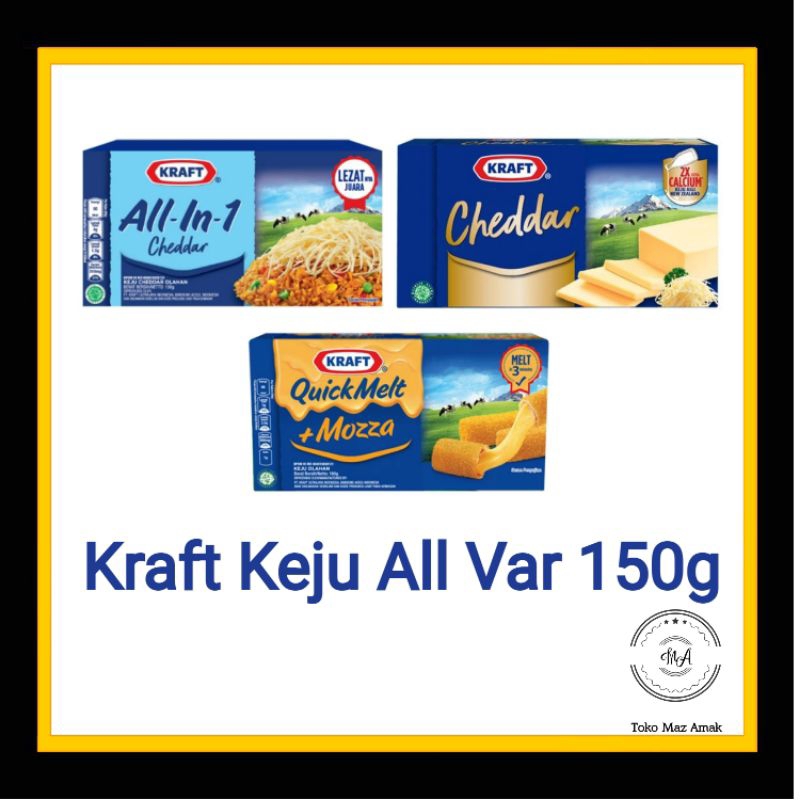 Jual Kraft Keju All In One, Cheddar 150gr, Mozzarella 165gr | Shopee ...