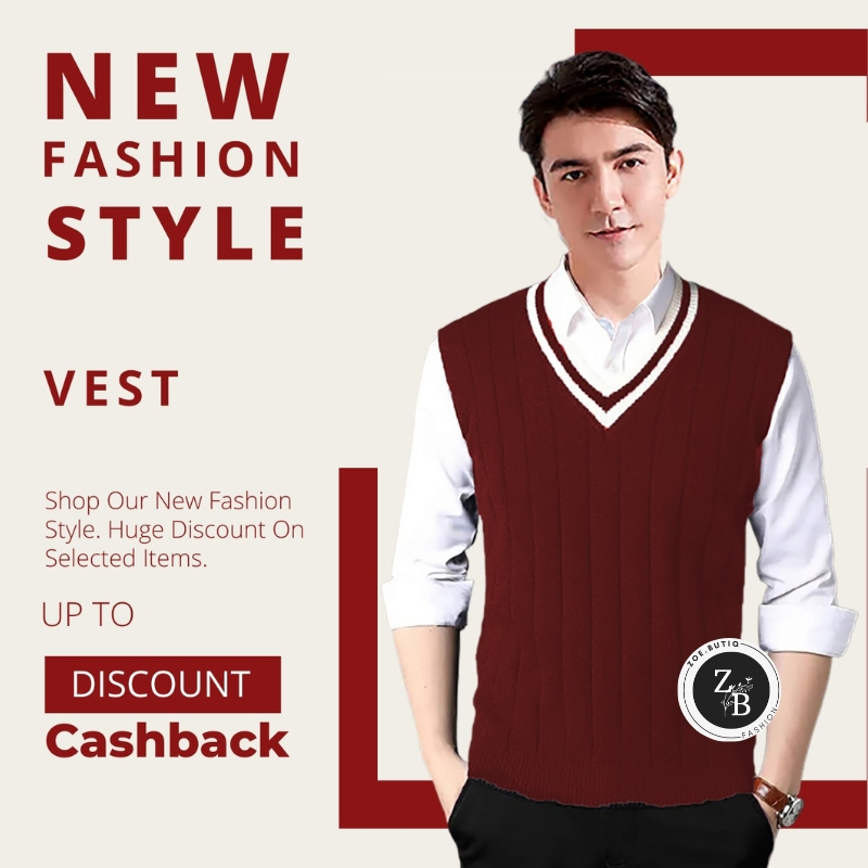 Jual Rompi Vest Pria Rajut Casual Model Korea Style BTS - Veralie ...