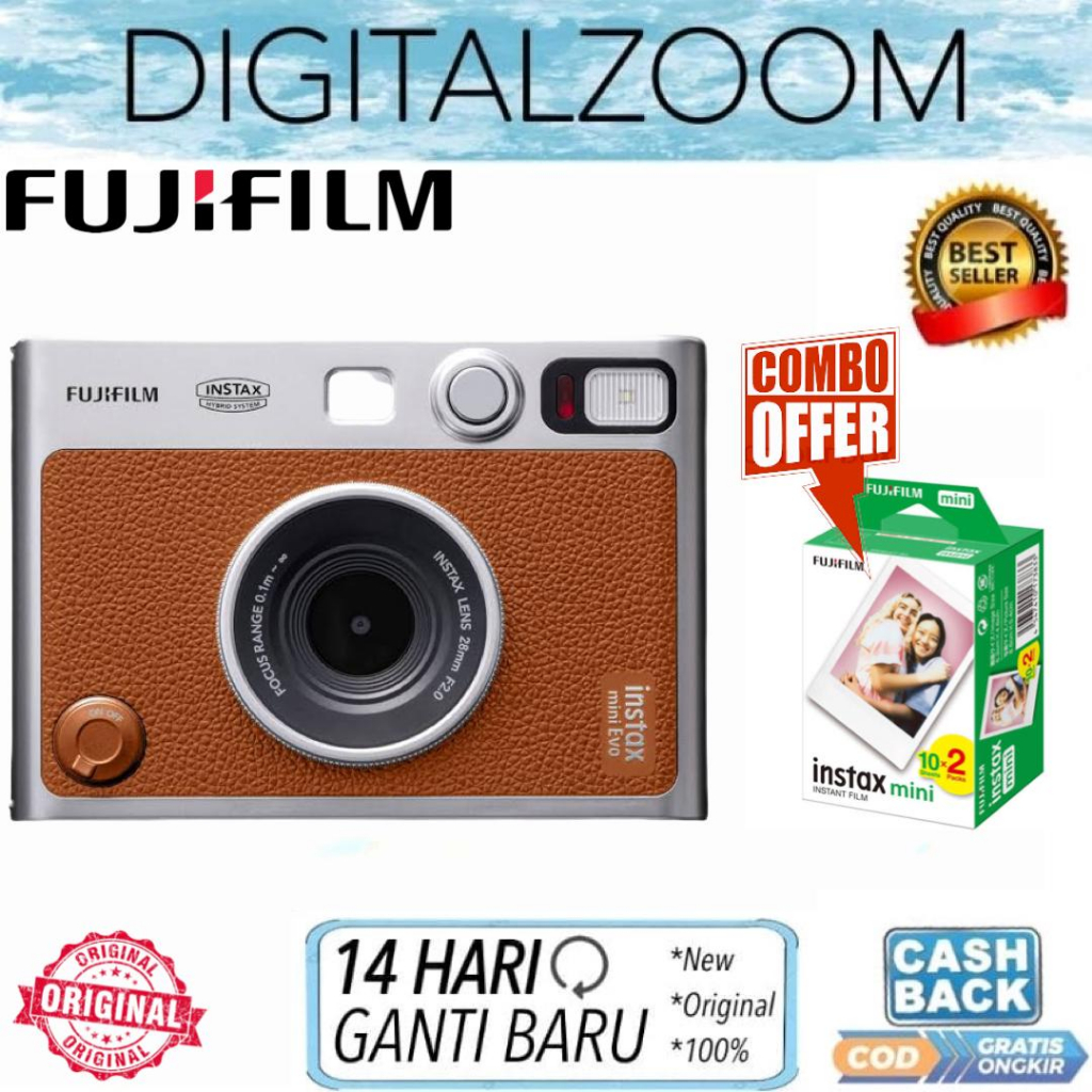 Jual Fujifilm Instax Mini Evo Hybrid Instant Camera Brown Shopee Indonesia 7230