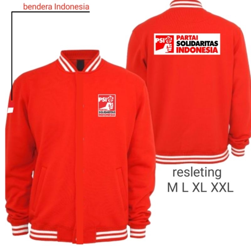 Jual Jaket Partai PSI Logo Terbaru Free Topi ,bahan Jaket Cotton Fleece ...