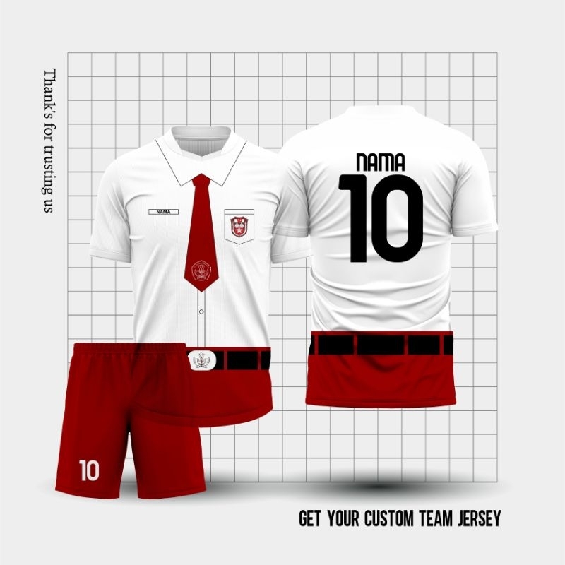 Jual Jersey Futsal Sepak Bola Custom Motif Sekolah SD, SMP, SMA