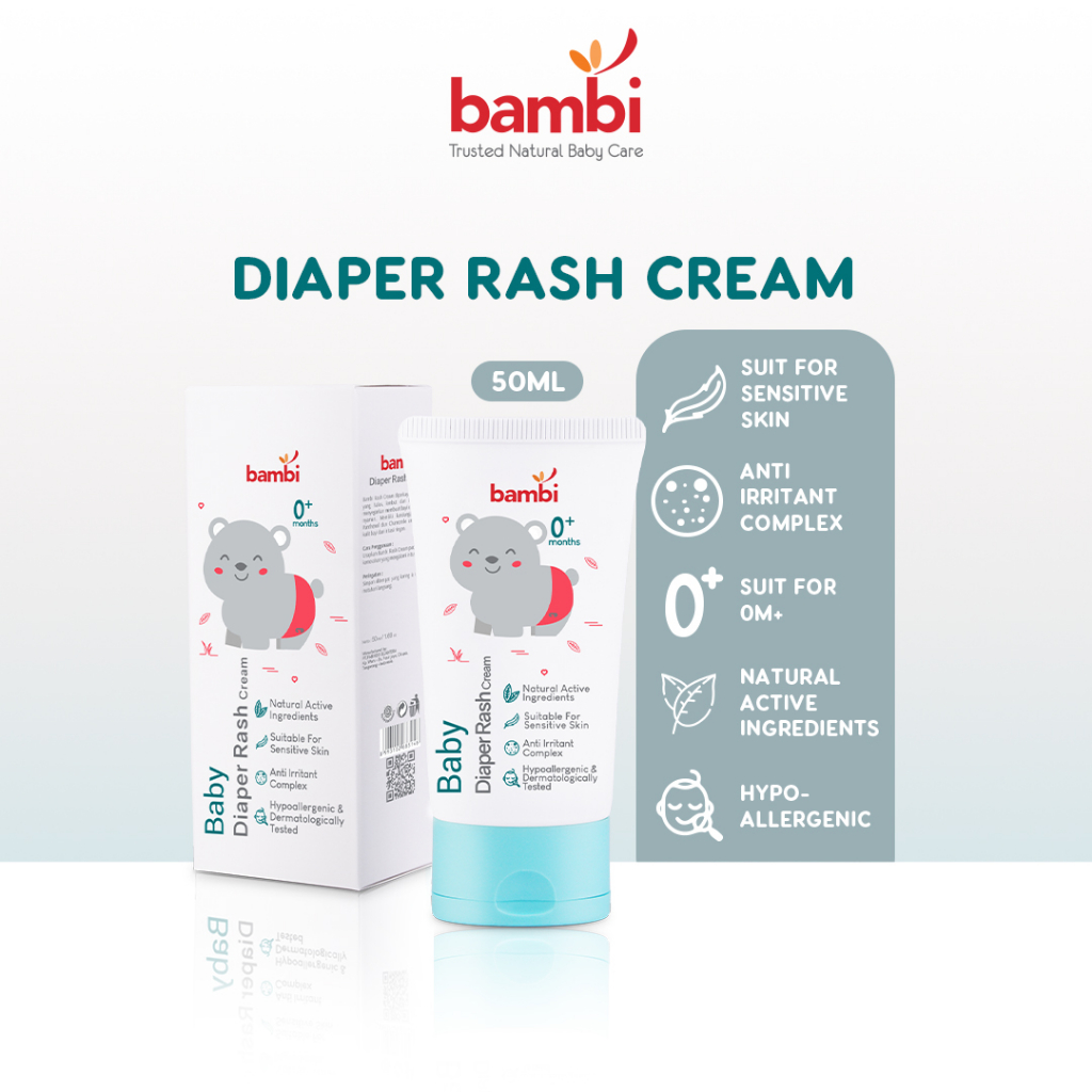 Jual Bambi Baby Diaper Rash Cream 50ml - Krim Untuk Ruam Popok | Shopee