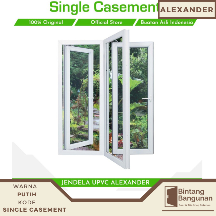 Jual Jendela Rumah UPVC ALEXANDER Single Casement 60x150 | Shopee Indonesia