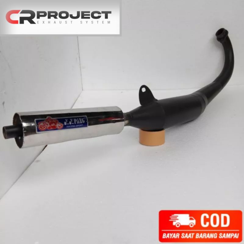 Jual Knalpot Custom RXZ RZR YYPANG standard racing plat galvanis black ...