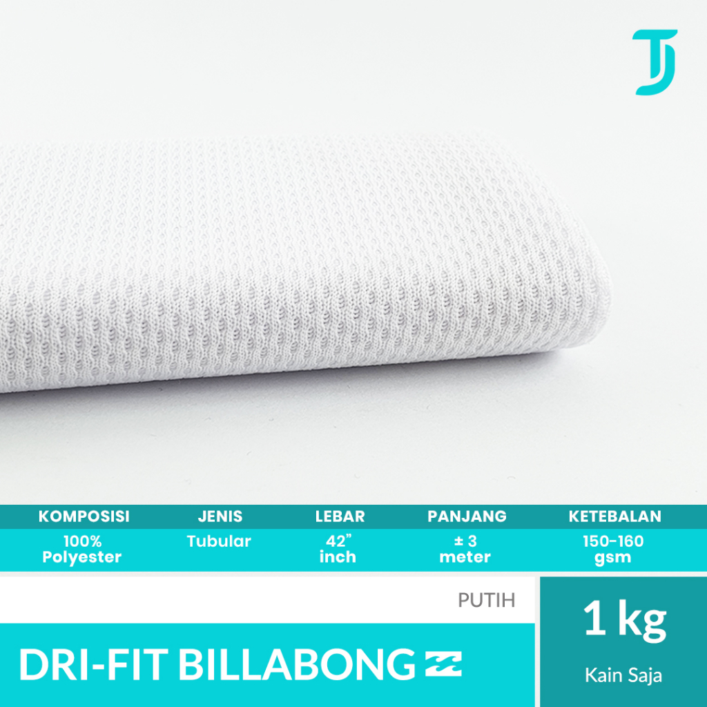 Jual Polyester Dryfit Drifit PUTIH Kain Bahan Jersey Sport