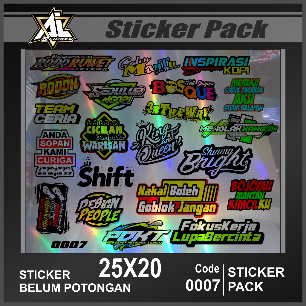 Jual SP 0007 ALIN STICKER PACK LOGO RACING INSPIRASI KOPI, RODOL RUWET ...