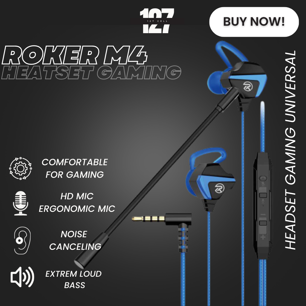 Jual ROKER M4 Headset with Mic In Ear Earphone Copper Driver HiFi ...
