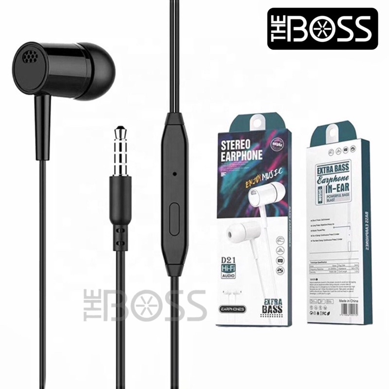 Aceh EARPHONE HANDSFREE HEADSET D21 EXTRABASS WITH MIC