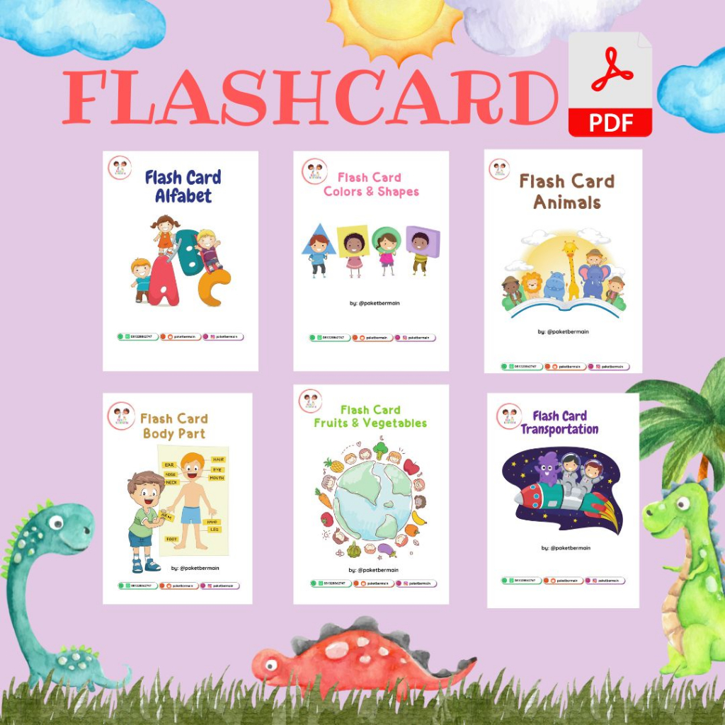 Jual [PDF] 170 Kartu Belajar Anak / 170 Flashcard / 6 Tema Flashcard