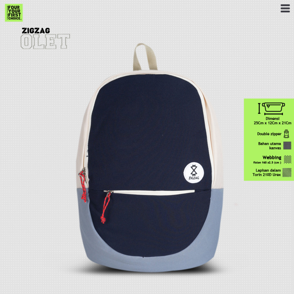Jual Tas Ransel Wanita ZIGZAG OLET - Ransel Backpack Waterproof