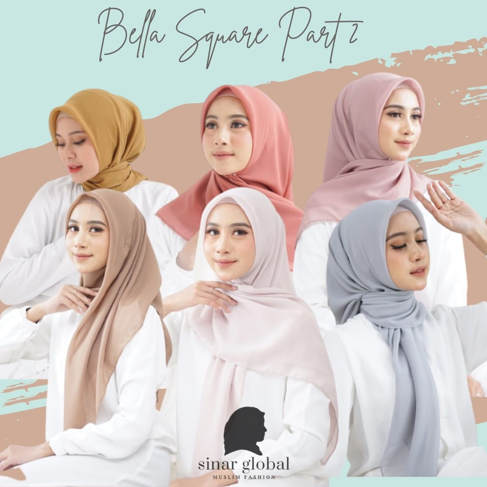 [COD]50 Warna Bella Square Hijab Segiempat Terbaru Best Seller Terlengkap