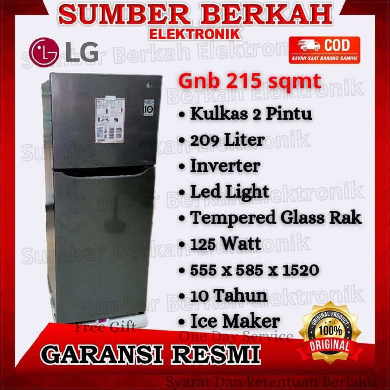 Jual Kulkas Lg Gn B Sqmt Watt Garansi Resmi Pintu Gnb Sqmt