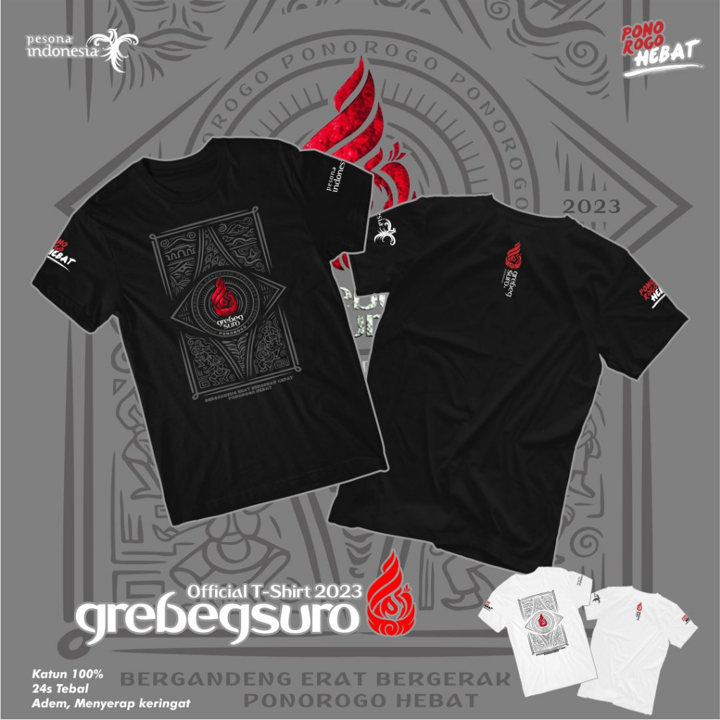 Jual Kaos Grebeg Suro 2023 Tshirt Reyog Grebeg suro Ponorogo Pria