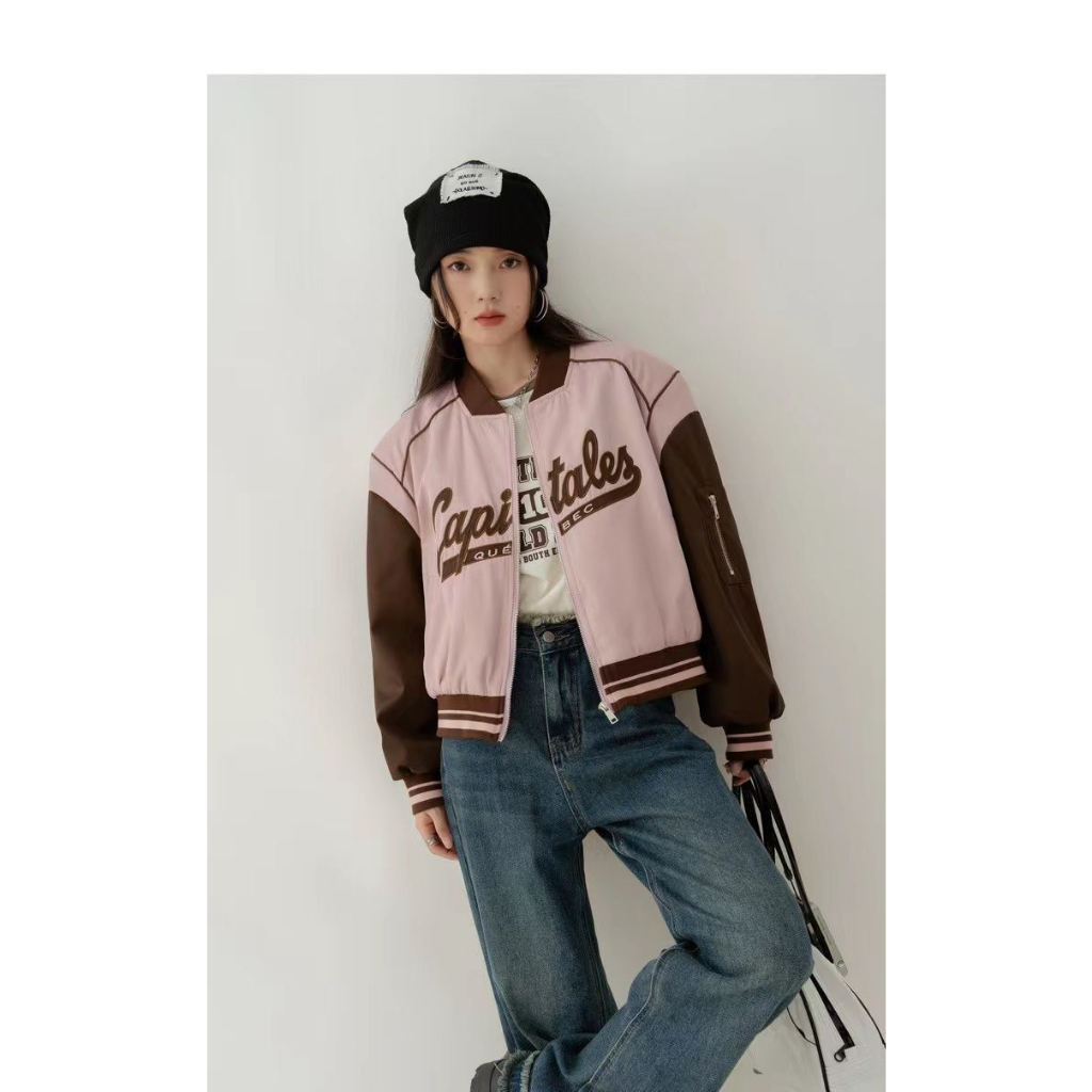 Jual CAPITALES JACKET VARSITY CROP BASEBALL KOREAN STYLE JAKET IMUT